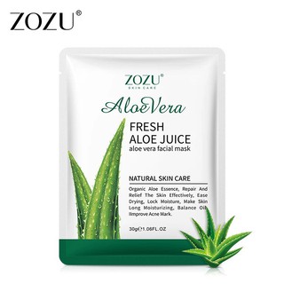 มาส์กหน้าว่านหางจระเข้ ZOZU ALOE VERA MASK 30g. มาส์กเพิ่มความชุ่มชื้น ผิวหน้าเนียนนุ่ม กระจ่างใส