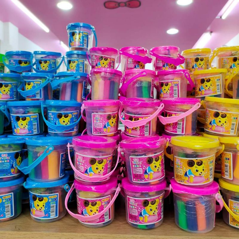 ดินน้ำมันแป้งโดถัง12สีสุดคุ้ม เสริมพัฒนาการคุณหนูๆ