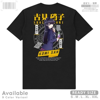 เสื้อยืดสีดำอินเทรนด์เสื้อยืด พิมพ์ลายการ์ตูนอนิเมะ Komi SAN SHOUKU Wa Komyushou Desu Neko สไตล์ญี่ปุ่น x 6555S M L   XL