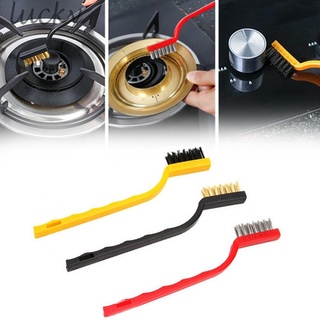 LUCKY~3pcs 7Inch Industrial Steel Wire Toothbrush Copper Brush Steel Nylon Rust Brush#Ready Stock