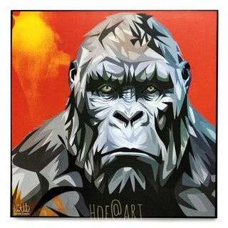 King Kong คิงคอง ลิงยักษ์ รูปภาพ​ติด​ผนัง​ pop art การ์ตูน cartoon แต่งบ้าน ของขวัญ กรอบรูป รูปภาพ ของสะสม