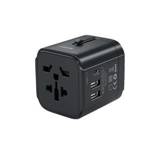 AUKEY PA-TA01 หัวแปลงปลั๊กไฟ Universal Travel Adapter มาพร้อม ช่อง USB-C และ USB-A รุ่น PA-TA01