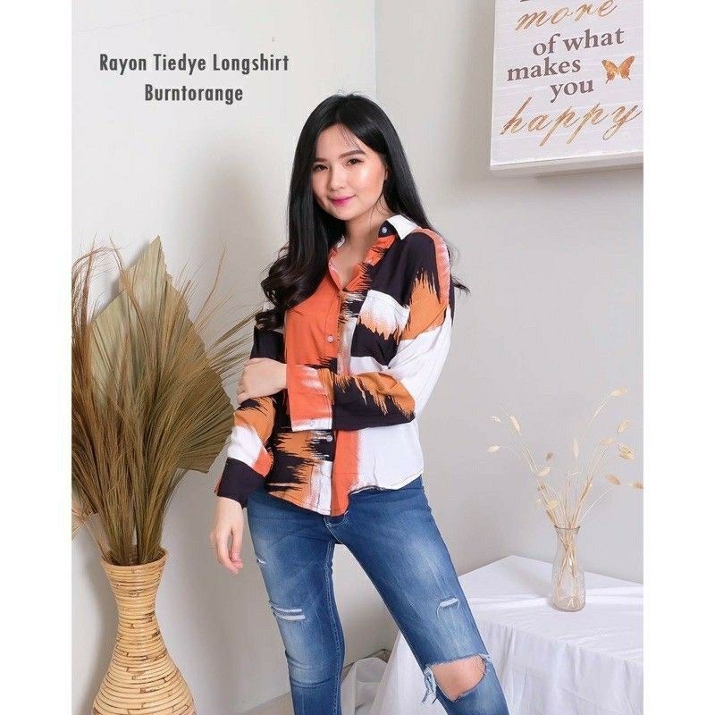 KEMEJA AZRA SHIRT/RAYON SHIRT/ORANGE SHIRT