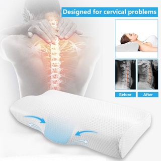 【บลูไดมอนด์】Orthopedic Memory Foam Pillow 60x35cm Slow Rebound Soft Memory Slepping Pillows Butterfly Shaped Relax The C