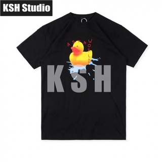 เสื้อยืดโอเวอร์ไซส์Ready To Ship! Travis Scott duck Tee เสื้อยืดแขนสั้นเป็ดสีเหลือง hip-hop ผู้ชายและผู้หญิงการค้าต่างปร