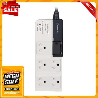 รางปลั๊กไฟ 5 ช่อง PANASONIC WCHG 28352 3 ม. ปลั๊กพ่วง POWER STRIP PANASONIC WCHG 28352 5-OUTLET 1-SWITCH 3M WHITE