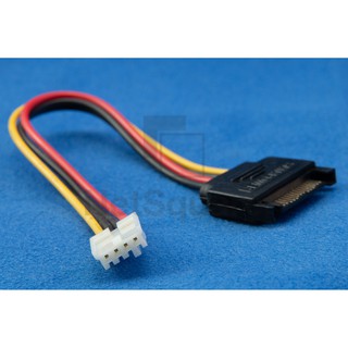 Floppy FDD 4-Pin Female to SATA 15-Pin Male HDD Power Supply Cable สายไฟ