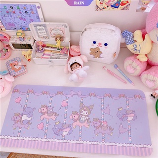 SANRIO แผ่นรองเมาส์ คีย์บอร์ด หนัง แบบหนา กันน้ํา ลายการ์ตูนคิตตี้น่ารัก ขนาด 67x30 ซม. สําหรับคอมพิวเตอร์