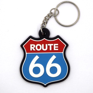 พวงกุญแจยาง Route 66 รูท ตรงปก พร้อมส่ง