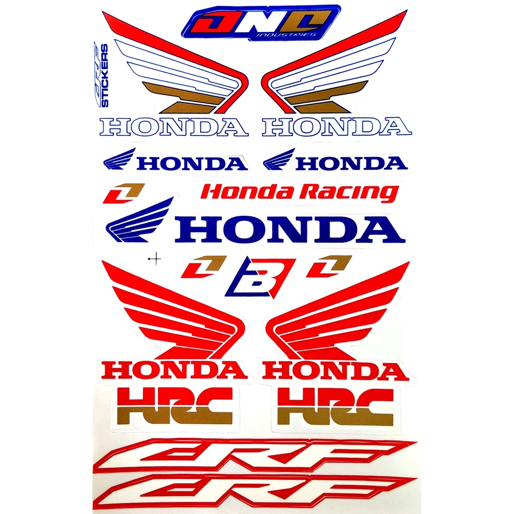 สติ๊กเกอร์ติดรถ HONDA CRF HRC Racing (น้ำเงิน)แต่งซิ่รถมอเตอร์ไซค์ บิ๊กไบค์ รถยนต์ หมวกกันน็อค เนื้อ