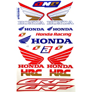 สติ๊กเกอร์ติดรถ HONDA CRF HRC Racing (น้ำเงิน)แต่งซิ่รถมอเตอร์ไซค์ บิ๊กไบค์ รถยนต์ หมวกกันน็อค เนื้อPVC เคลือบเงา