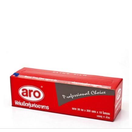 เอโร่ ฟิล์มยืดหุ้มห่ออาหาร 30 ซม. x 300 เมตร Aro สินค้าแมคโคร Makro ฟิล์มถนอมอาหาร ฟิล์มห่ออาหาร ฟิล