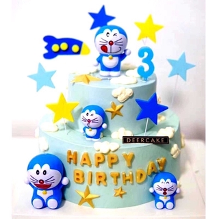 พร้อมส่ง - 4ชิ้น Doraemon ตุ๊กตาฟิกเกอร์สําหรับตกแต่งเค้ก