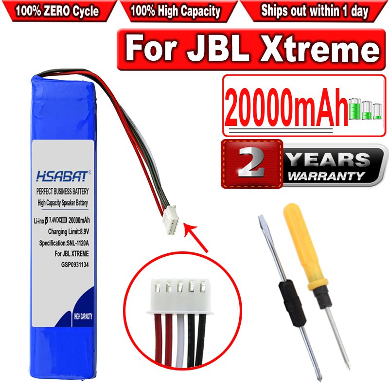 HSABAT 20000mAh GSP0931134 แบตเตอรี่ลำโพงสำหรับ JBL XTREME/Xtreme 1/Xtreme1 แบตเตอรี่หมายเลขติดตามด้