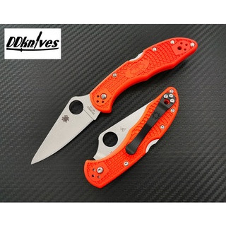 มีดพับ Spyderco Delica Flat Ground Orange (C11FPOR)