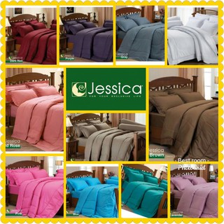 Jessica : ชุดผ้าปูที่นอน+รวมผ้านวม มีขนาด 3.5 , 5 , 6 ฟุต สีหลายสีให้เลือกJessica TC เครื่องนอนเจสซิก้า สีพื้น