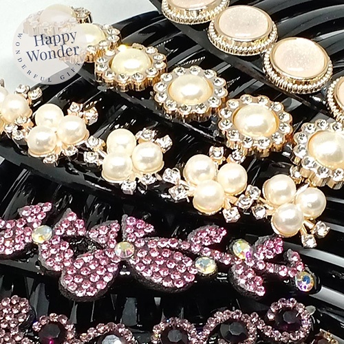 50 ลาย หวีสับขายาว หวีเสียบผม ประดับเพชรเทียม หรูหรา สวยจิกตา เกล้าผม มวยผม เจ้าสาวออกงาน - รูปที่ 4