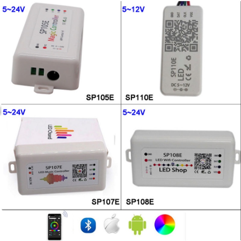 SP108E wifi WS2811 WS2812B Led Music Controller SP107E SK6812 SP105E บลูทูธ APA102 SP110E WS2801 พิก