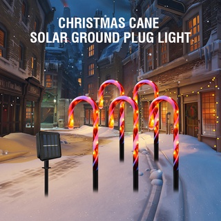 5Pack Solar Powered Christmas Pathway Candy Cane Walkway Light Blinking Cane โคมไฟกลางแจ้ง Yard Pathway ภูมิทัศน์ใหม่ปี Xmas ตกแต่ง String Light ไฟโซล่าเซลล์ ไฟติดผนัง โคมไฟโซลาร์เซลล์ หลอดไฟโซล่าเซลล์ solar cell solar light 30LED พลังงานแสงอาทิตย์