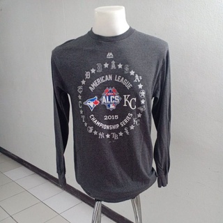 เสื้อยืดกีฬาเบสบอลแขนยาว Majestic Size M มือ2