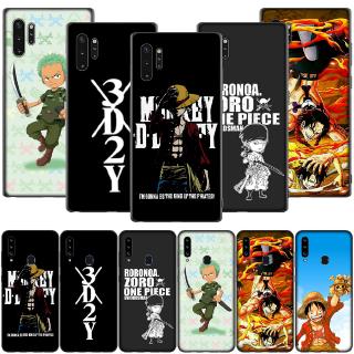 เคสโทรศัพท์พิมพ์ลายการ์ตูน one piece แบบนุ่ม samsung galaxy a 9 a 8 a 7 a 6 plus j 8 2018 a 5 2016 2017 สีดํา