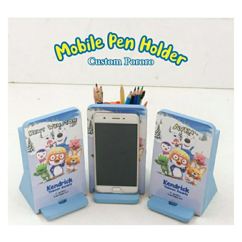 HP PENCIL CASE MOBILE PEN HOLDER ของขวัญไม้ Hampers PENCIL CASE + PHONE BACK Custom ชื่อเด็ก WOODEN 