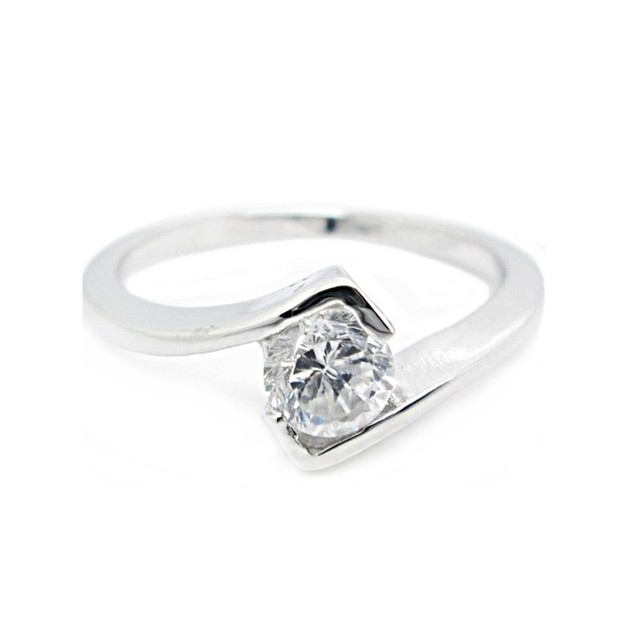 แหวนผู้หญิงมินิมอล แหวนผู้หญิงแฟชั่น ประดับเพชร เพชรกลม เพชร cz แหวนชุบทองคำขาว