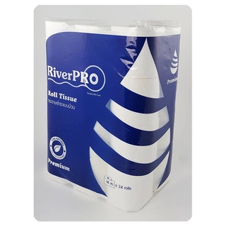 RiverPro ริเวอร์โปร์ กระดาษชำระม้วนเล็ก แพค 24 ม้วน กระดาษทิชชู่ม้วนเล็ก กระดาษชำระ ทิชชู่ม้วนเล็ก หนา 2 ชั้น ยาว18 เมตร