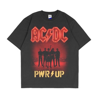 oversize T-shirt Acdc เสื้อยืดลําลอง แขนสั้น พิมพ์ลาย POWER UP PWR UP พรีเมี่ยม สําหรับผู้ชาย ผู้หญิง S-5XL