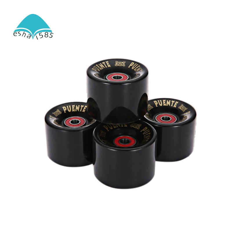 Puente 4 ชิ้น/เซ็ต Cruiser ล้อสเก็ตบอร์ด PU ล้อยาวบอร์ด Cruiser ล้อ ABEC-9 แบริ่ง