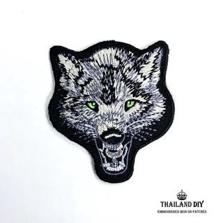 🐺 ตัวรีดติดเสื้อ หัวหมาป่า หมาป่า หมาจิ้งจอก ลายสัตว์ Wolf Face Patch งานปัก DIY ตัวรีด อาร์ม ตัวรีดติดกระเป๋า หมวก เท่ๆ