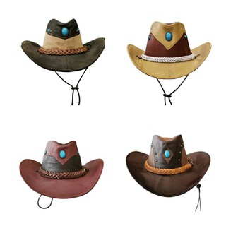 หมวกคาวบอยหนังแท้ ทำจากหนังวัวแท้ สวมกันแดดได้ดี มีหลายแบบให้เลือก Cowboy Hat