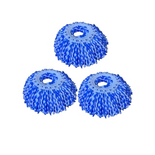 ผ้าอะไหล่ม็อบไมโครไฟเบอร์แพ็ค 3  สีน้ำเงิน ไม้ถูพื้น ไม้รีดน้ำ Microfiber mop spare cloth pack 3 blue