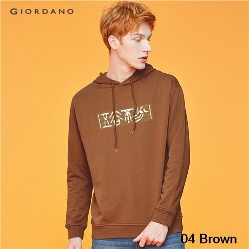 GIORDANO UNISEX Printed long-sleeve hoodie 91099645