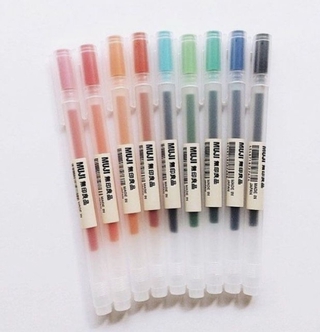 Muji Cap ปากกาหมึกเจล 11 สี / ชุด 100%