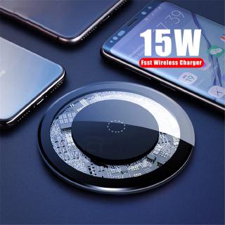 15W Fast Wireless Charger for iPhone X XS 11pro Visible USB Qi Charging pad for Samsung Phone Wirless Charger