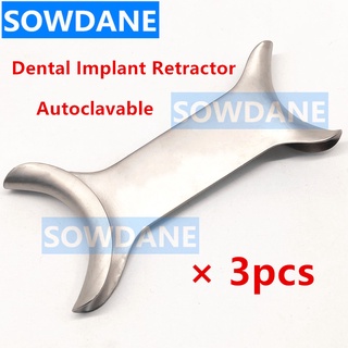 3pcs Dental Implant Opener Double Ends Lip &amp;amp; Cheek Retractor Orthodontic Mouth Opener Instrument Autoclavable Stainl