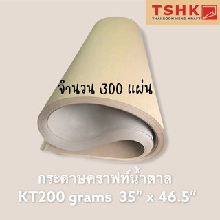 กระดาษสีน้ำตาล กระดาษคราฟท์สีน้ำตาลเข้ม 200 แกรม ขนาด 35" x 46.5" (300 แผ่น) ทำซองจดหมาย ปลอกแก้วกาแฟ ถุงช้อปปิ้ง กล่อง