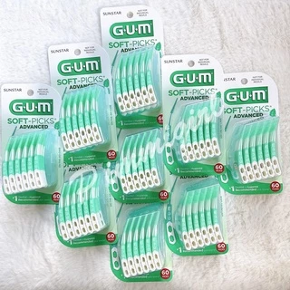 GUM Soft-Picks Original, Advanced, Comfort Mint, Wider Spaces ไม้จิ้มฟันแบบนุ่ม พร้อมกล่องใส่สำหรับพกพา กัม ซอฟท์พิคส์