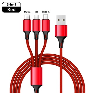 3 In 1 สายชาร์จ Micro Usb Type C หลายพอร์ต Usb สายชาร์จ Usbc โทรศัพท์มือถือ