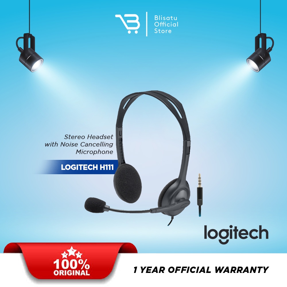ชุดหูฟังสเตอริโอ Logitech H111 แจ็คเดี่ยว