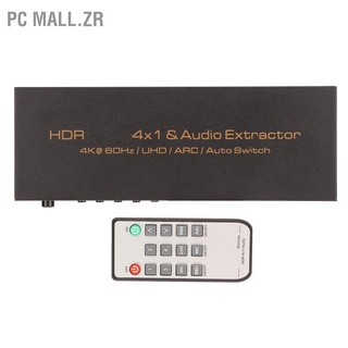 Pc Mall.Zr สวิตช์มัลติมีเดีย Hdr รองรับ 4K At 60Hz Uhd Arc 4X1 พร้อมตัวแยกเสียง 100‐240V