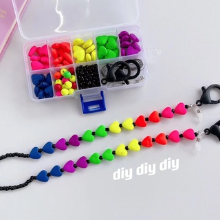 สายโซ่อะคริลิค ประดับลูกปัด สีแคนดี้ สไตล์เกาหลี สําหรับคล้องแว่นตา หน้ากาก DIY