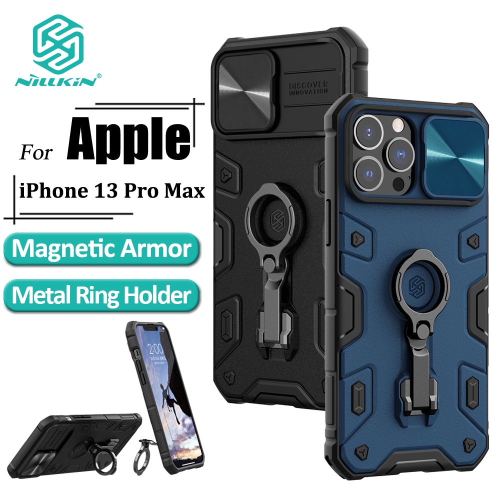 Nillkin เคสโทรศัพท์มือถือ กันกระแทก พร้อมแหวนขาตั้งแม่เหล็ก สําหรับ iPhone 13 Pro Max