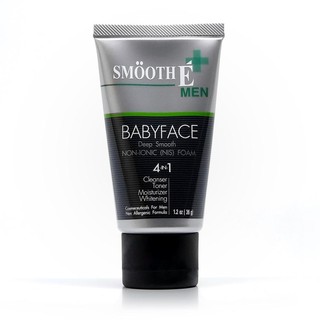 Smooth E Men Baby Face Deep Smooth Non-Ionic 4in1 Cleansing Foam 36g. (1.2fl.oz)โฟมล้างหน้าสำหรับผู้ชาย