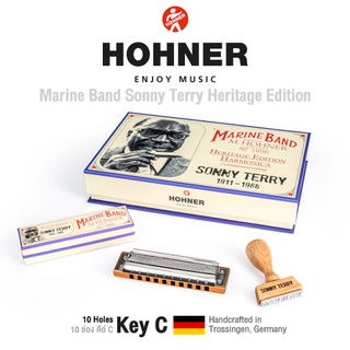 Hohner® Marine Band Sonny Terry Heritage Edition ฮาร์โมนิก้า 10 ช่อง คีย์ C - เมาท์ออแกน Harmonica Key C ** Limited Edition / Handcrafted in Trossingen, Germany **