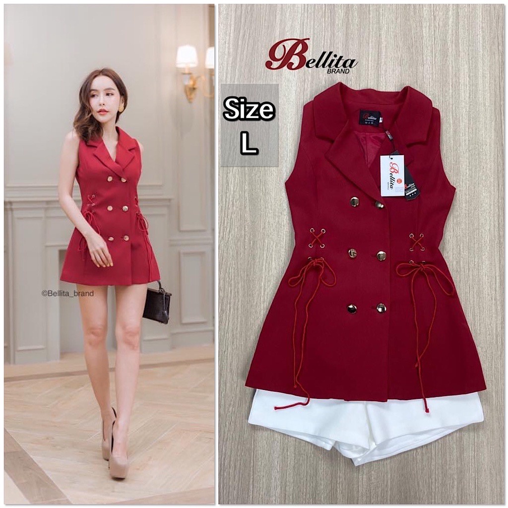 ‼️พร้อมส่ง‼️ มือ1 set เสื้อ กางเกง size L งานป้าย Bellita เซทเสื้อกางเกง ใส่ไปคาเฟ่ ใส่ไปเที่ยว เรีย