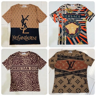 เสื้อยืด ลายเท่ห์ๆ ผ้าสลาฟ 👉คอกลม #Kana1 📌 ฟรีไซส์👉อกก่อนยืด 38-42" ยาว 25" ผ้ายืด-นิ่ม