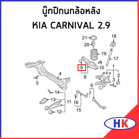 อะไหล่แท้ / บู๊ชปีกนกล้อหลัง KIA GRAND CARNIVAL 2.9 ปี 2006-2014 * ราคา ต่อ 1 ชิ้น * บู๊ชปีกนก เกีย 