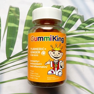 (GummiKing®) Turmeric + Ginger For Kids Immunity, Antioxidant and Anti-Inflammatory, Natural Flavor Mango 60 Gummies วิตามินจากขมิ้นและขิง สำหรับเด็ก แบบเม็ดเคี้ยว